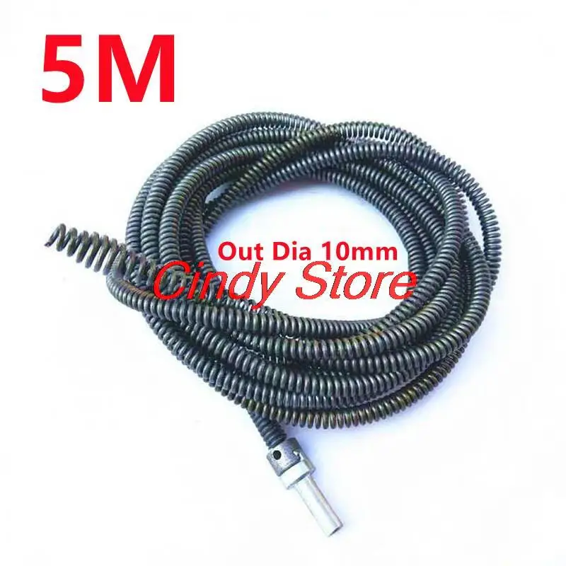 

Sewer Dredging Spring Electric Drill Drain Cleaner Machine Sewer Pipe Dredger Cleaning Tool With Connector 5 meters