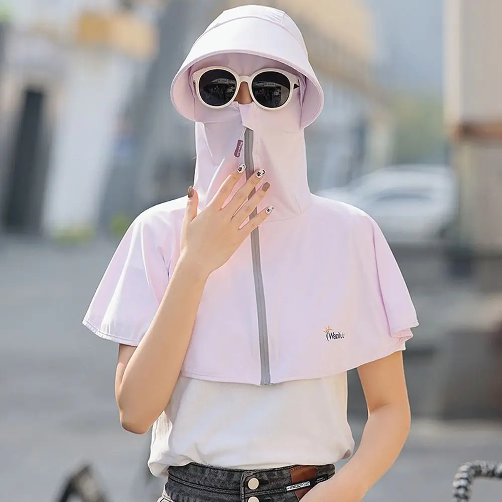 

Face Mask Hat Fisherman Cap Sun Protection Anti-UV Wide Brim Hiking Protection Face Cap Neck Flap Cap Ice Silk Cycling Sun Hat