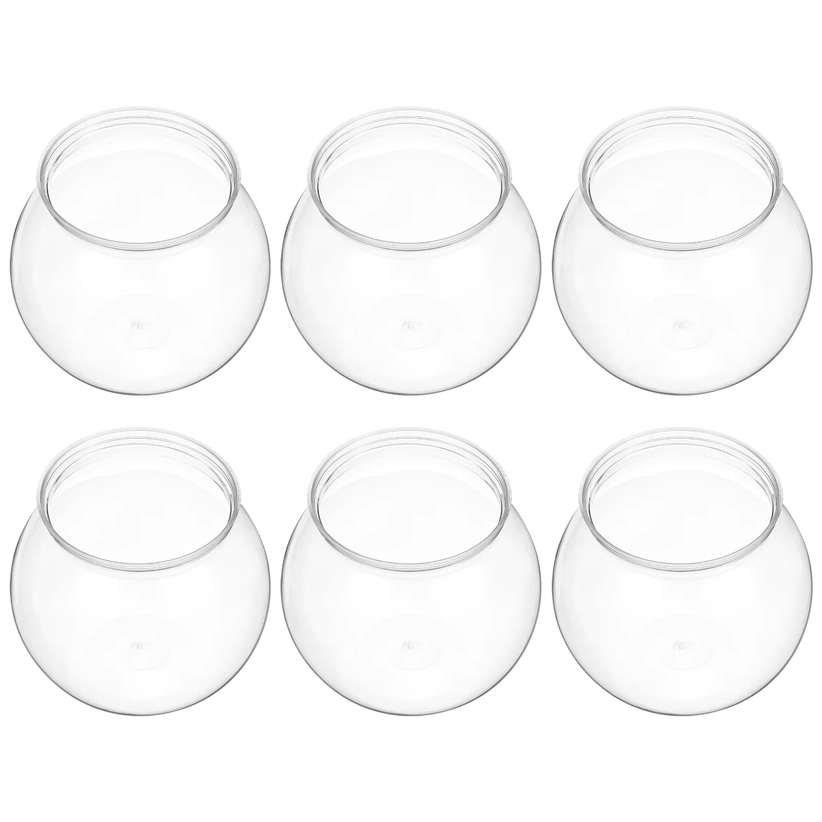 6 Pcs Round Fish Tank Popcorn Containers Living Bowl Portable Plastic Hand-Pulled Noodle