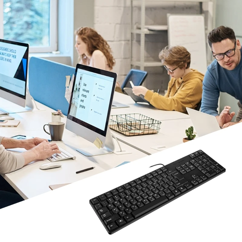 

High Precisions Bilingual Keyboards Arabic English For Work And Gaming F19E
