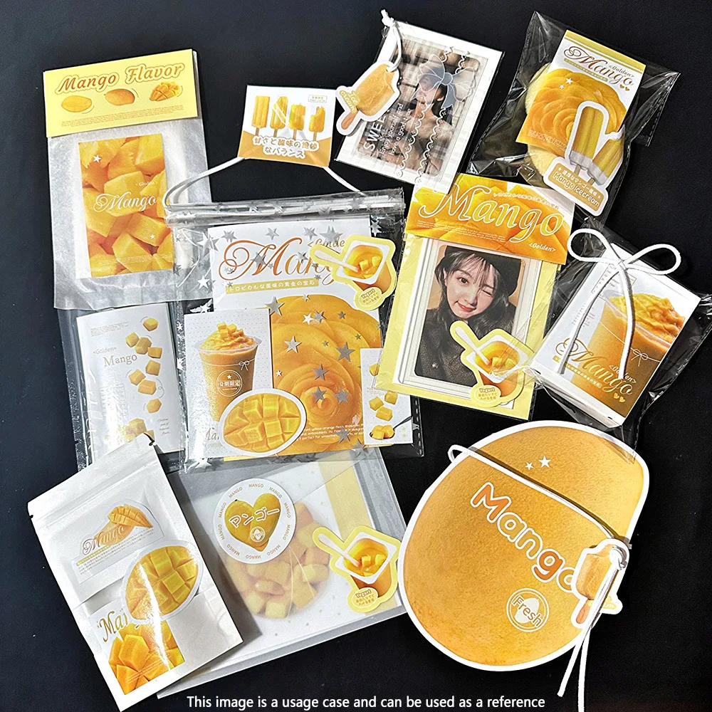 

189pcs YellowMango Design DIY packaging decorating set-foldable cards, stickers, OPP self-adhesive bags-used Kpop,Birthday gift