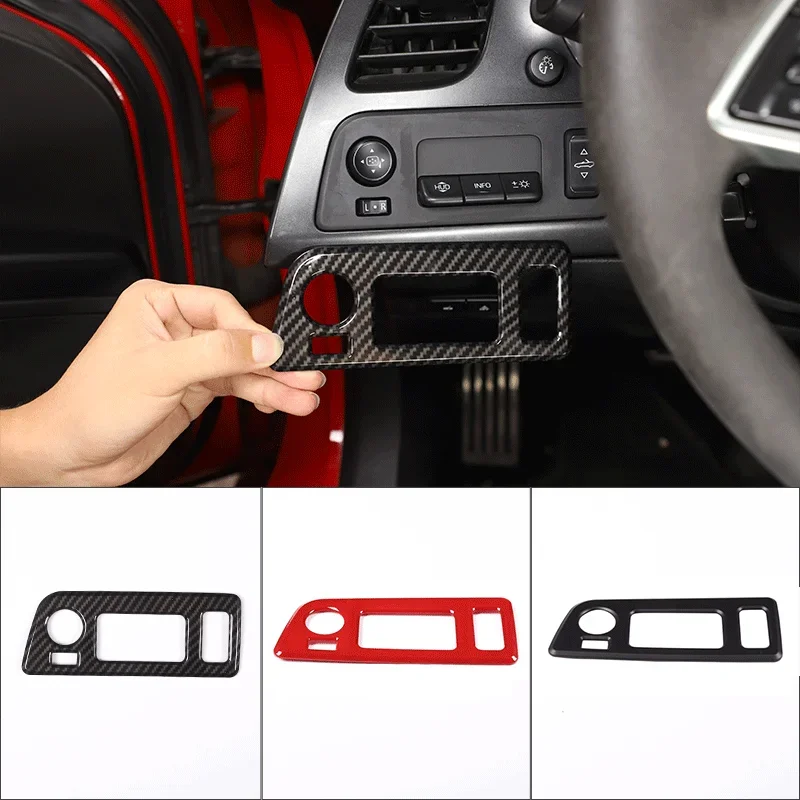 

For 2014-2019 Chevrolet Corvette C7 Z06 ABS Carbon Fiber Car Interior Convertible Switch Adjustment Button Frame Auto Parts