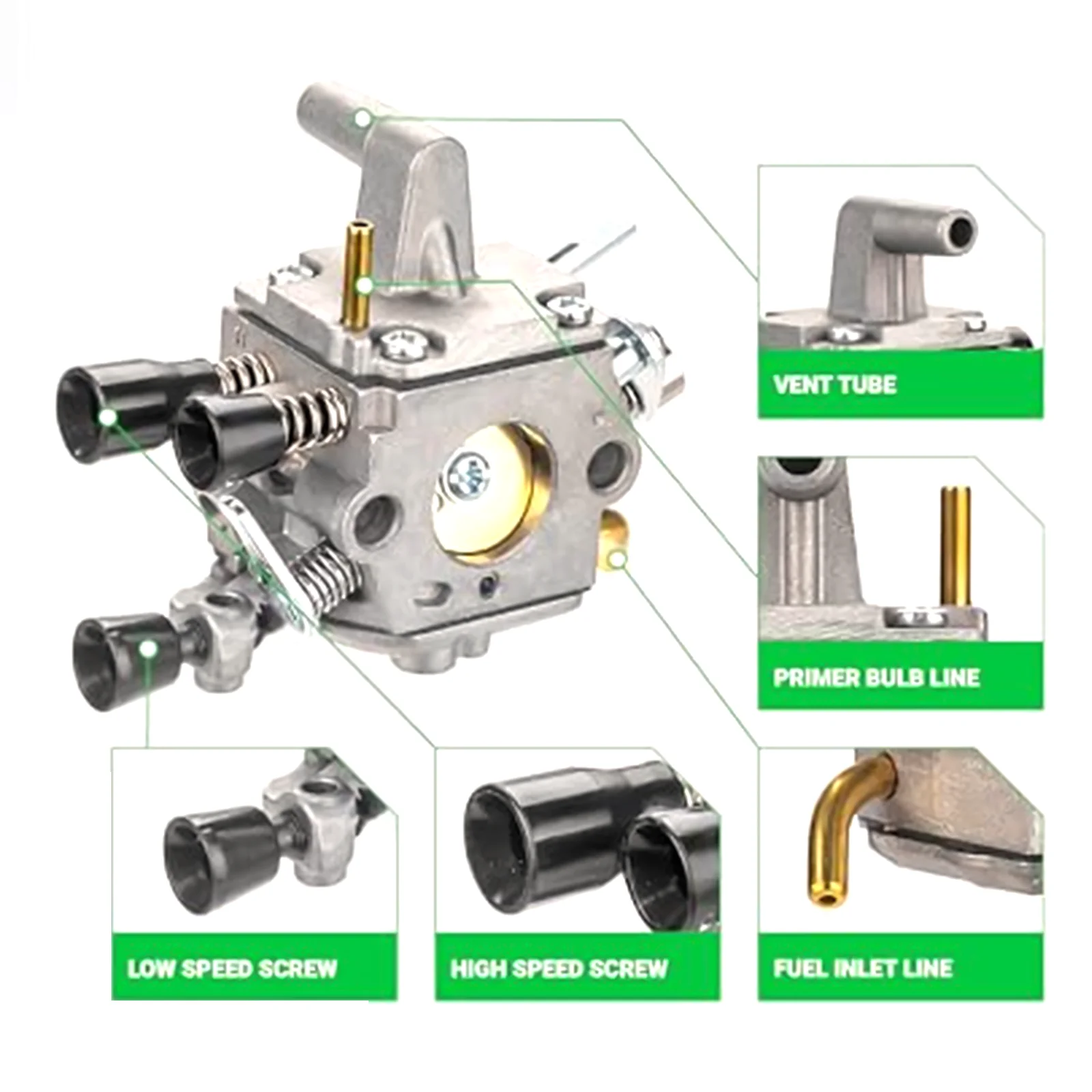 

FS250 Engine Carburetor Set Includes Air Filter Fuel Line Pump Spark Head for Trimmer Auger Models FS200R 4134 120 0603