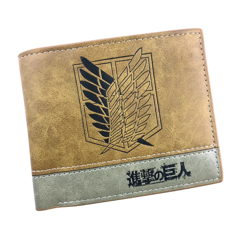 Anime Attack on Titan Scout Regiment Khaki Short Men Wallets