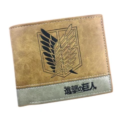 Carteras cortas de Anime Attack on Titan Scout Regiment para hombre, color caqui