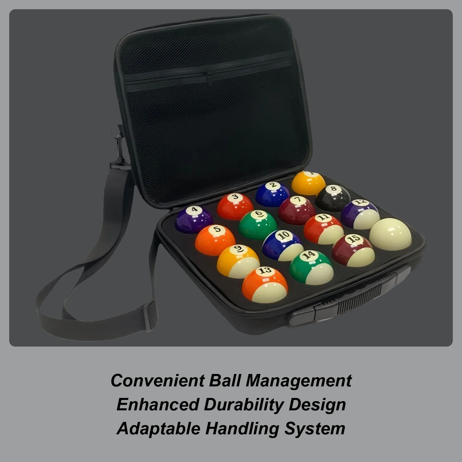 

Сумка для бильярдных шаров, портативный органайзер для бильярдных шаров, чехлы для бильярда, дорожная коробка для хранения с ручкой и плечевым ремнем для дома