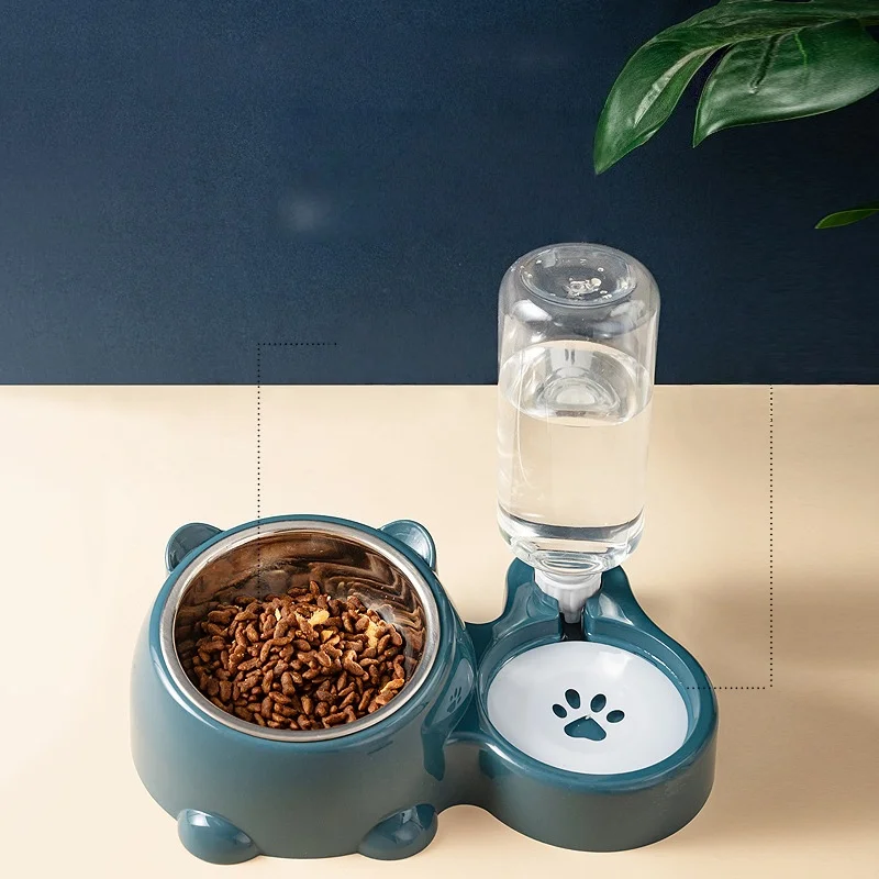 Cat Bowl 2-in-1 Drinking Water Dog Food Pot Water Bowl Rice Pot Pet Supplies Cat Bowl Pet Drinking Water Feeding Integration