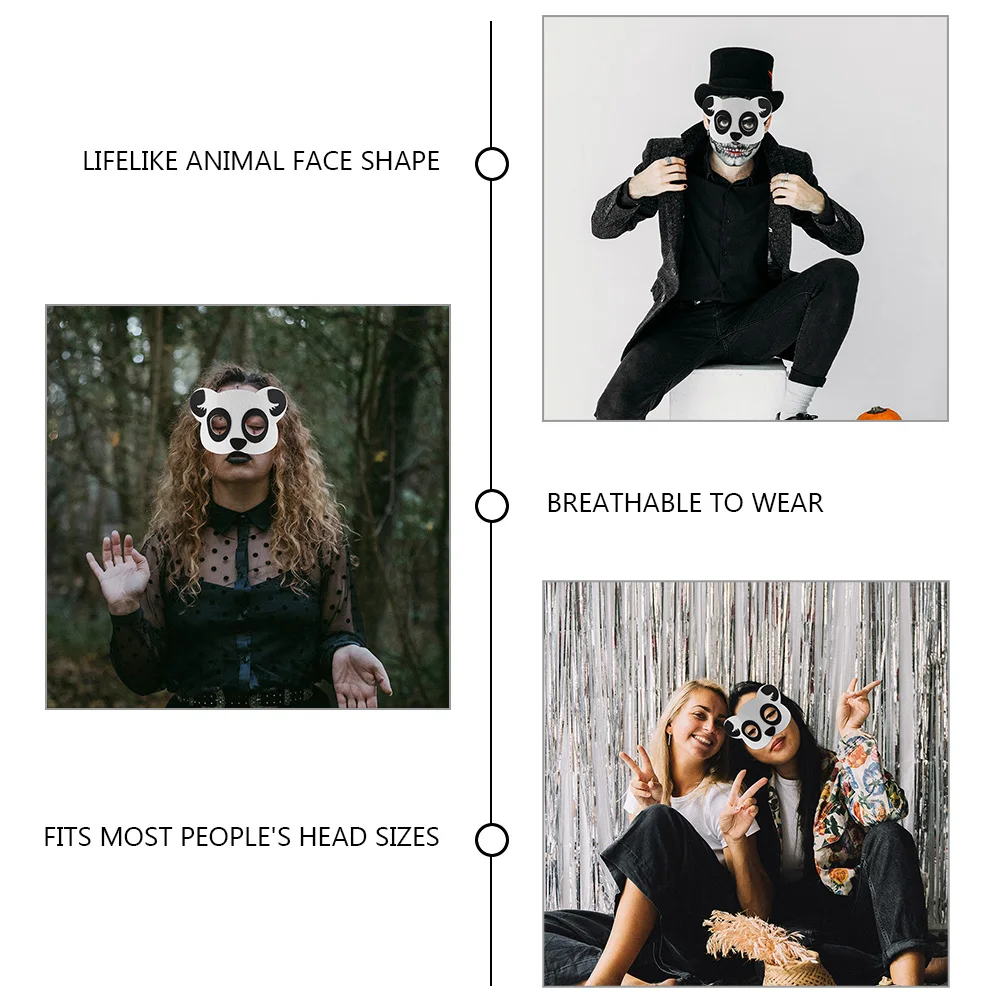 

20pcs Panda Mask For Halloween Party Masquerade Festival Cosplay Prop Animal Masks Bright Color Creative Design Comfortable