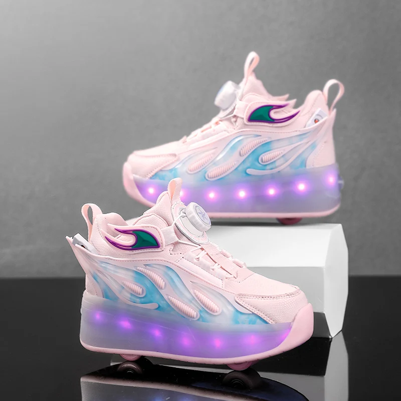 

Детские роликовые кроссовки Winter 2025: износостойкие невидимые 4-колесные автоматически выдвижные — спортивная обувь на колесиках для мальчиков и девочек