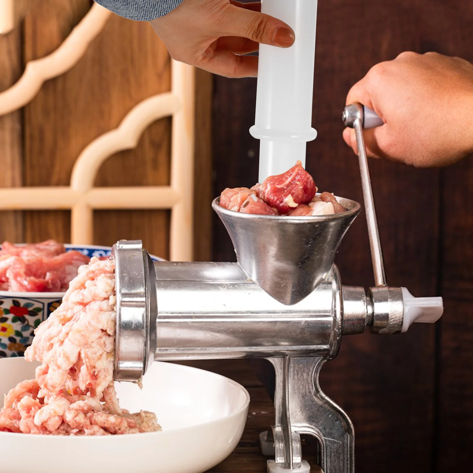 

Meat Grinder Tool Universal Plastic Feed Rod Sausage Stuffer Tamper Pusher Kitchen Food Grinder Attachment Butcher Use