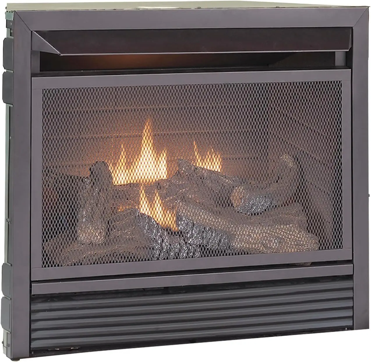 Ventless 26,000 BTU Heats 1,350 Square Feet Dual Fuel No-Clearance Gas Fireplace Insert with Remote Control, Black