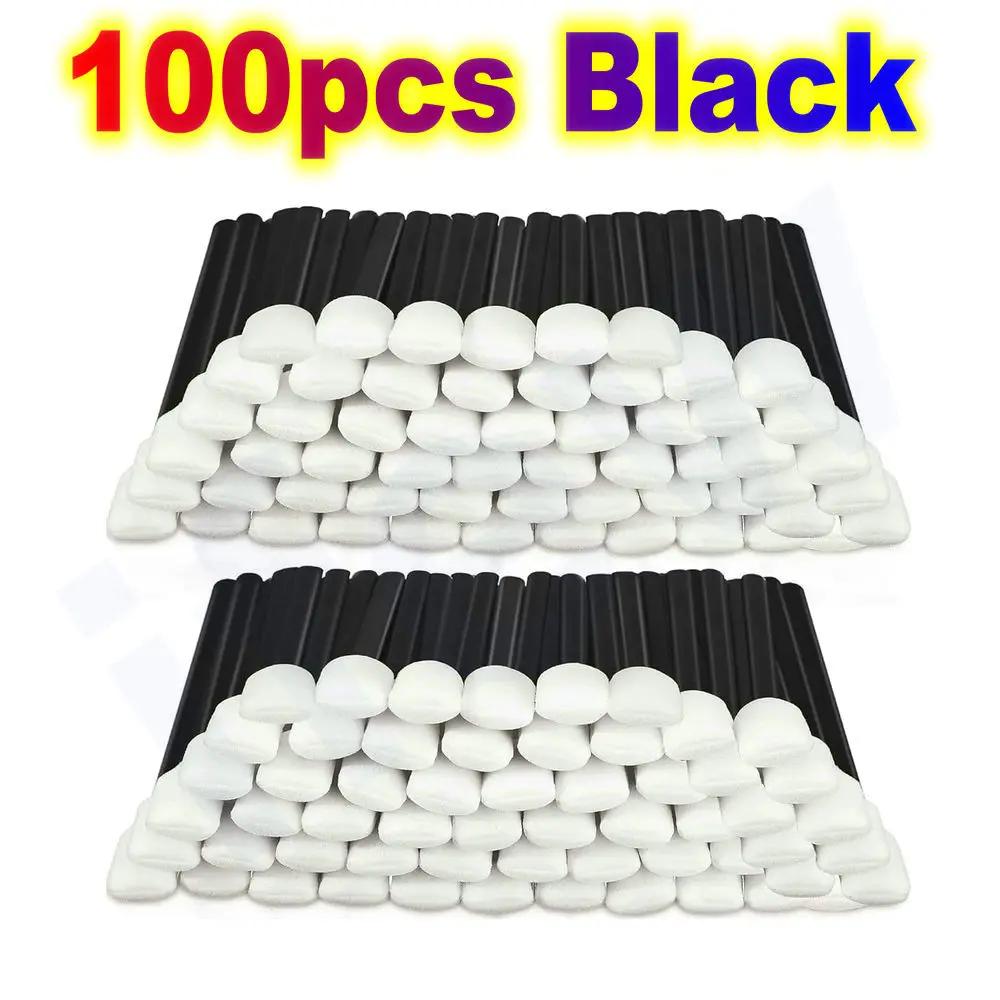 Image of Schwarze Lösungsmittel-Reinigungsschwämme, Wattestäbchen für Druckerköpfe, Reinigungsschaumstäbchen für Epson, Roland, Mimaki, Mutoh Druckköpfe