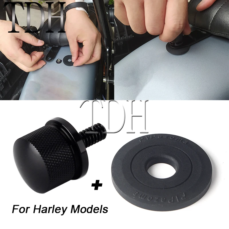 Rear Fender Seat Cushion Bolt Screw Nut Knob Cover For Harley Sportster Street Fat Boy Touring Fender Mount Rubber Gasket Spacer