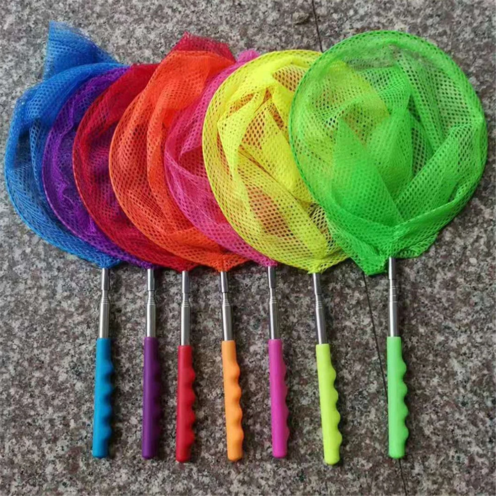 Rete da pesca retrattile Insetti colorati Farfalla Rete da libellula Rete da pesca portatile per esterni Gioco divertente per bambini Giocattoli da pesca