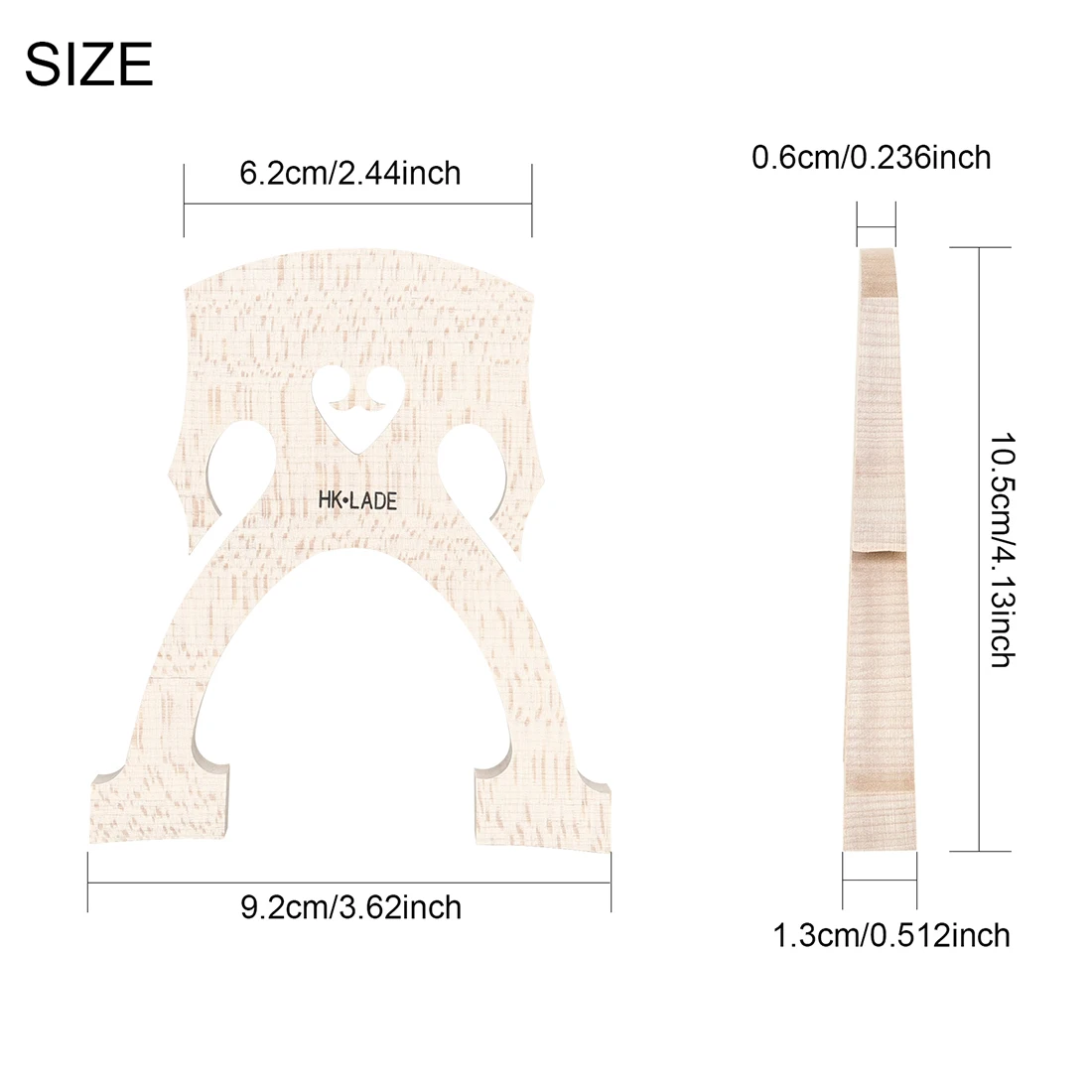 HK·LADE Cello Bridge Baroque LN252 Cello Bridge – Handcrafted from Air-Dried Maple Cello Bridge Cello Replacement Parts