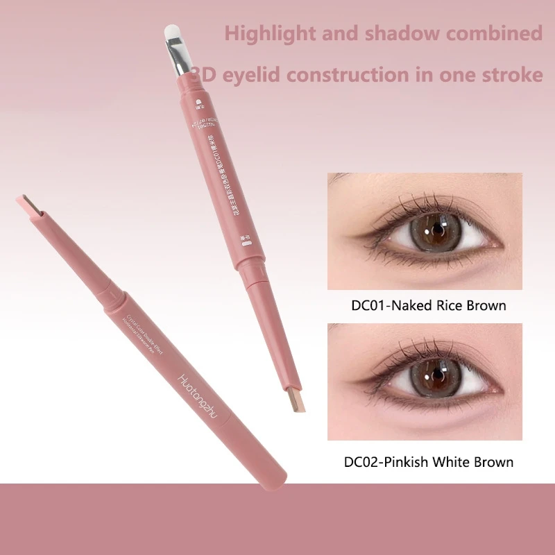 2 w 1 Dwukolorowy Konturówka pod Oczy Rozświetlający Higgliter Nude Różowy Cień w Sztyfcie Aegyo Sal Cień do Powiek Efekt Jedwabnego Jedwabnika Makijaż Rzęs