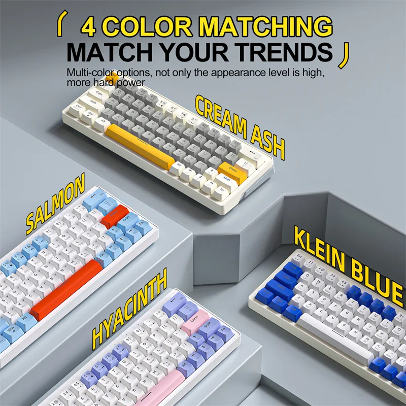 Zifiend za63 pro 63 teclas teclado mecânico com fio sem fio 3 modo bluetooth 2.4g teclado para jogos personalizado rgb