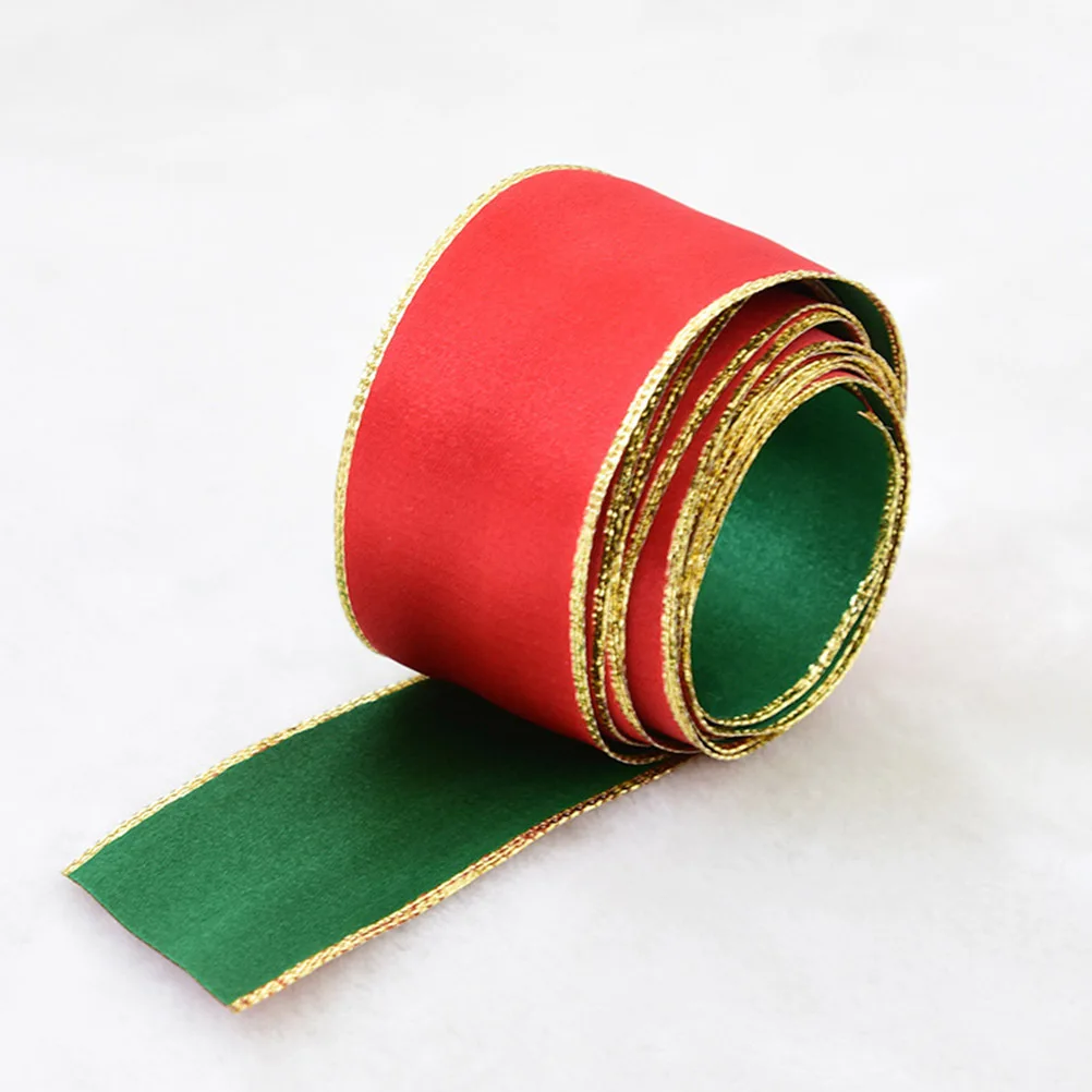 

2Pcs Festive Bright Color Ribbon for Christmas Party Gifts Decoration and Wrapping 3.8cm 15G Green Ribbon