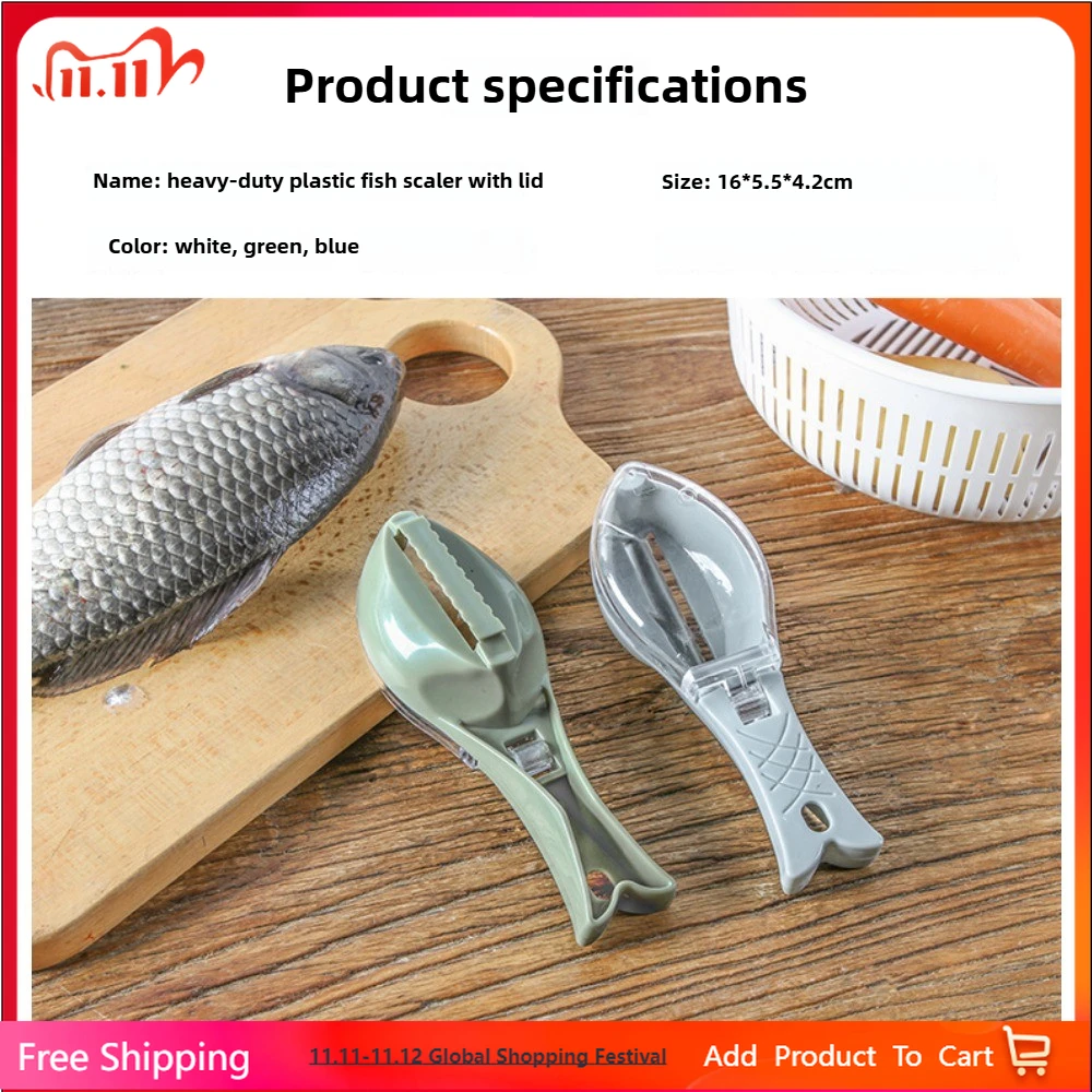 

Home Kitchen Fish Cleaning Scales Tool with Container And Brush Fish Scale Removal Tool for Easy And Efficient Cleaning