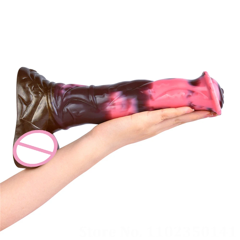 Silicone Dildo Cavalo Enorme com Ventosa, Plug Anal, Masturbadores Femininos, Pênis Animal Realista, Ferramentas Sexuais, Brinquedos Eróticos com Mãos Livres