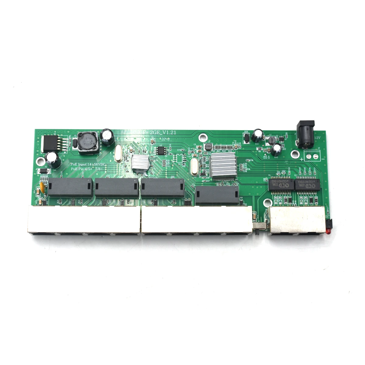 10ポートrpoeスイッチPCBボードポインアウト8ポート10/100mbps rj45リバースプースイッチ、2つのアップリンクポート付き