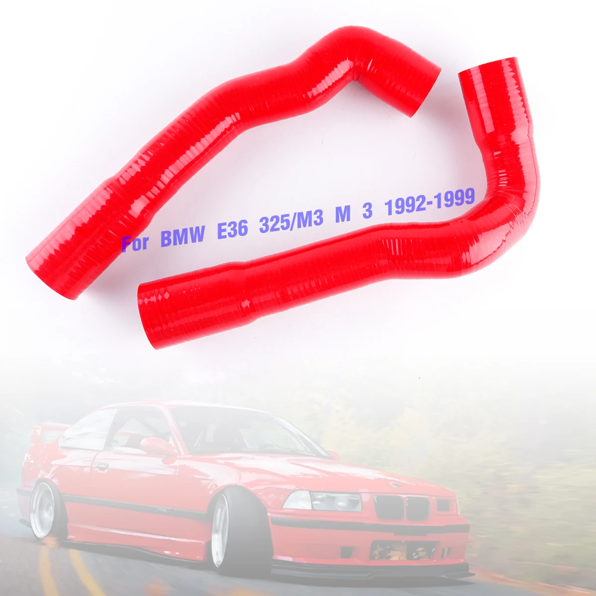 

2Pcs Pink For 1992 - 1999 BMW E36 325/M3 M 3 Silicone Radiator Coolant Hose 1993 1994 1995 1996 1997 1998