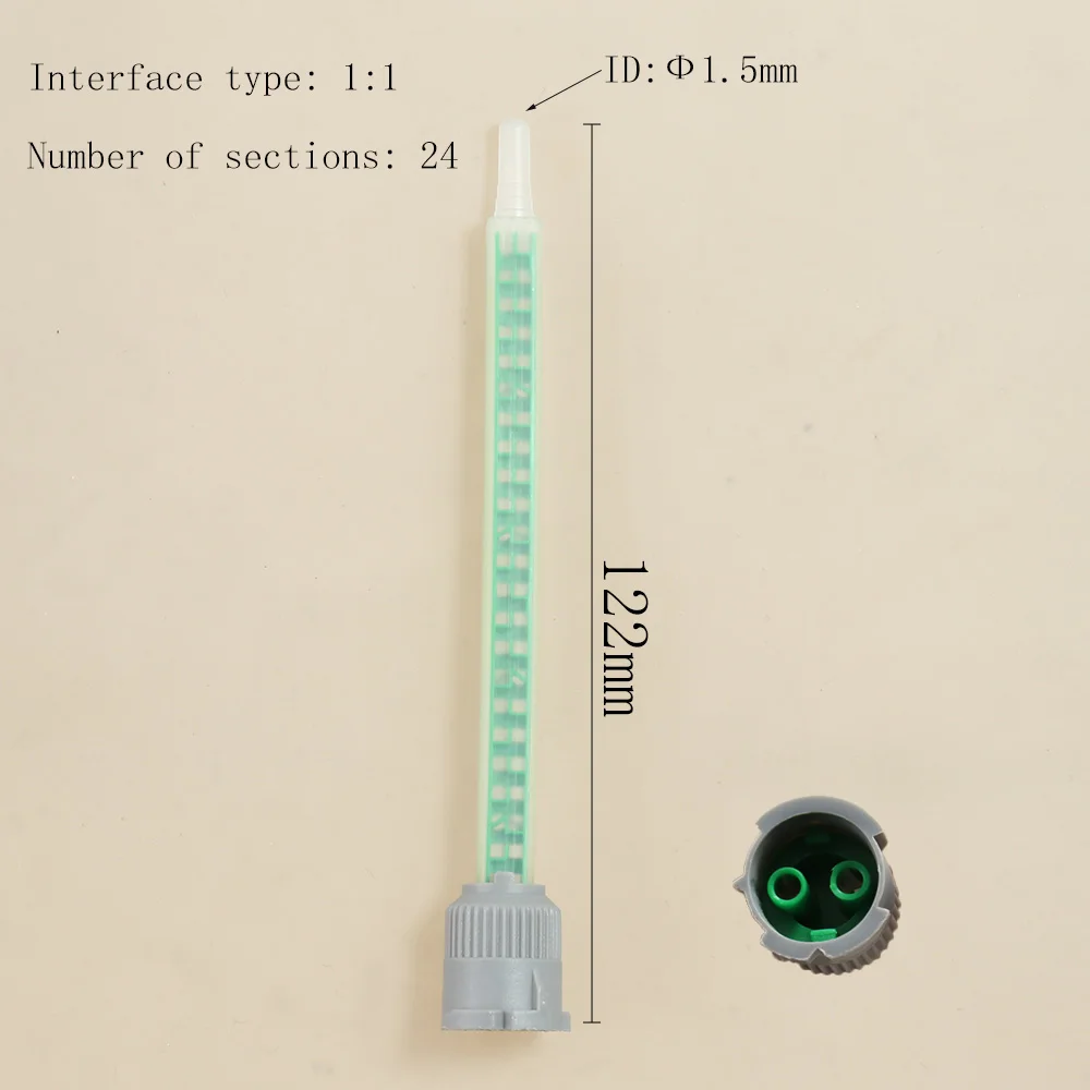 Static Mixing Nozzle AB Colas, 1:1, 10:1, Tubo Misturador, Resina Epóxi, Adesivos para 50ml, Dois Cartuchos de Cola Componente, 1Pc