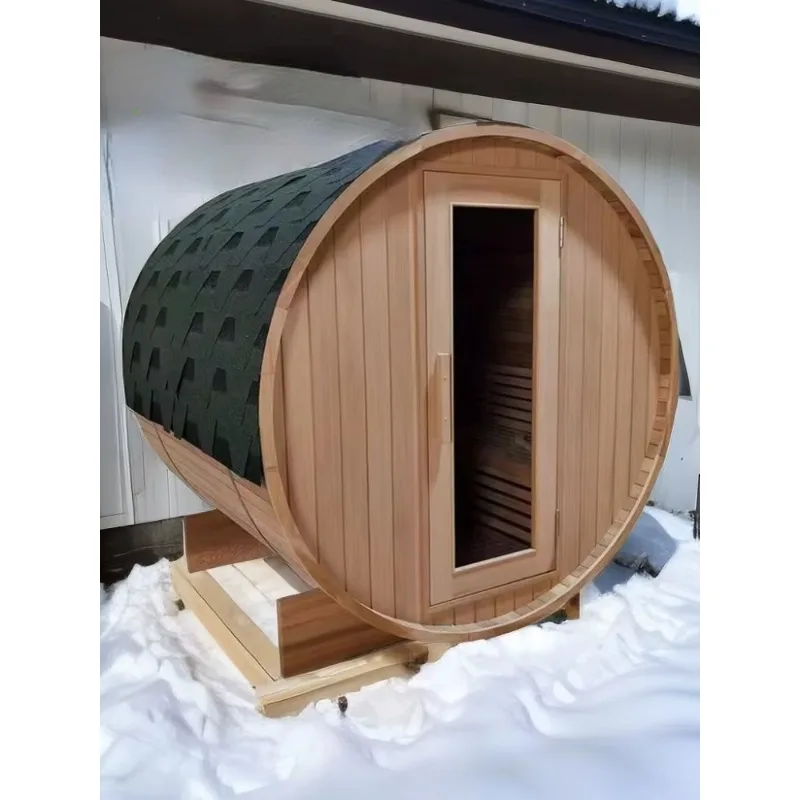 Cedar Barrel Sauna 4 6 People Outdoor Barrel Sweat Off Stress Traditional Sauna Spa