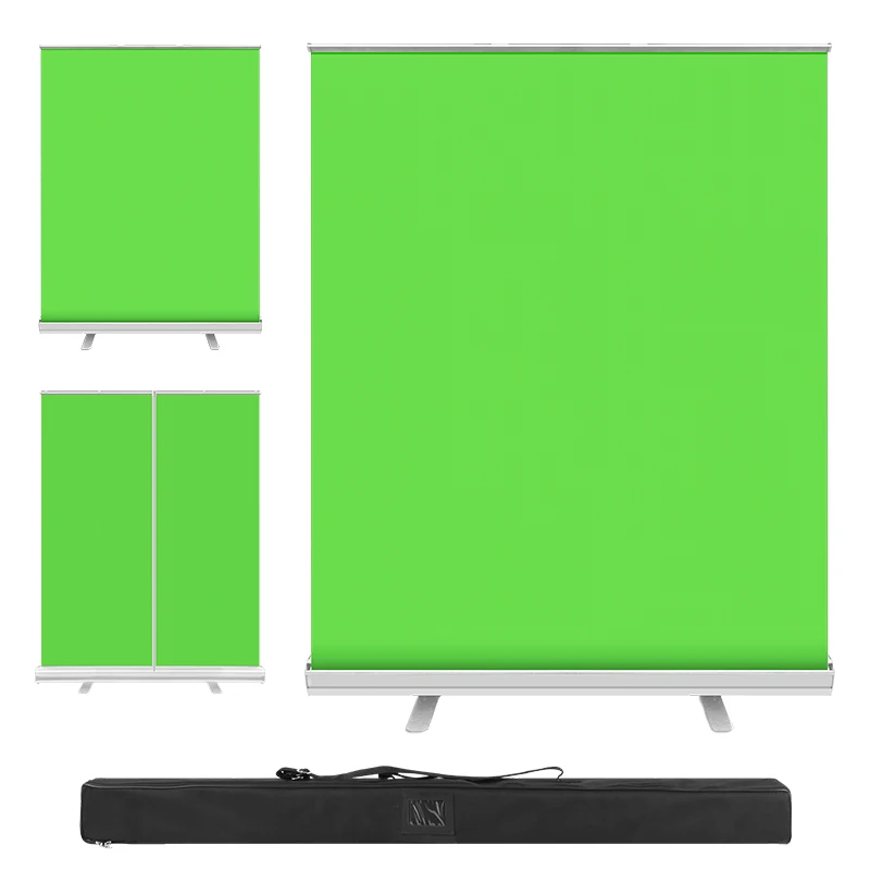 Green Backdrop With Stand Cloth Kit ,Chroma Key Green Screen Wrinkle-Resistant Fabric Background For Studio Editting Streaming