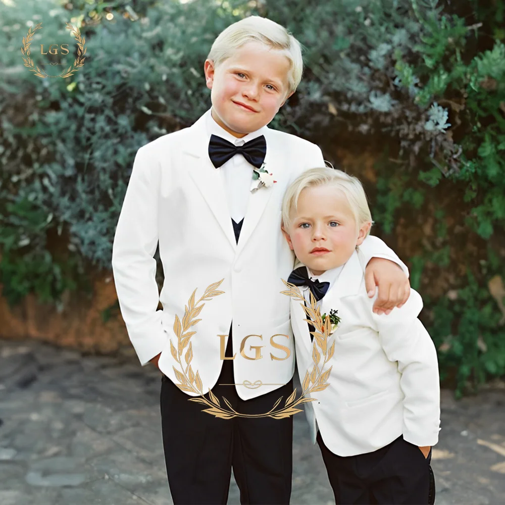 2-piece wedding suit (suit jacket and black trousers) suitable for boys aged 2 to 16 years old, children's customized suit