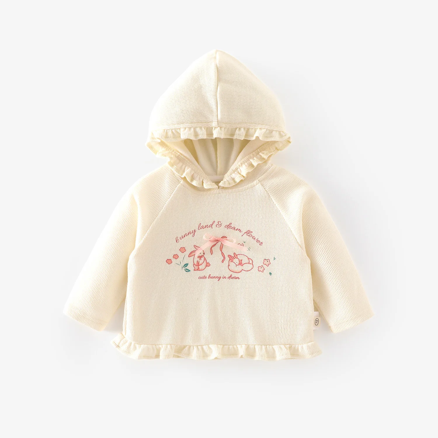 Baby Girl Print Rabbit Set Long Sleeve Pullover Hoodie Cotton Pants Set Children Clothes Spring Autumn Toddler Suit