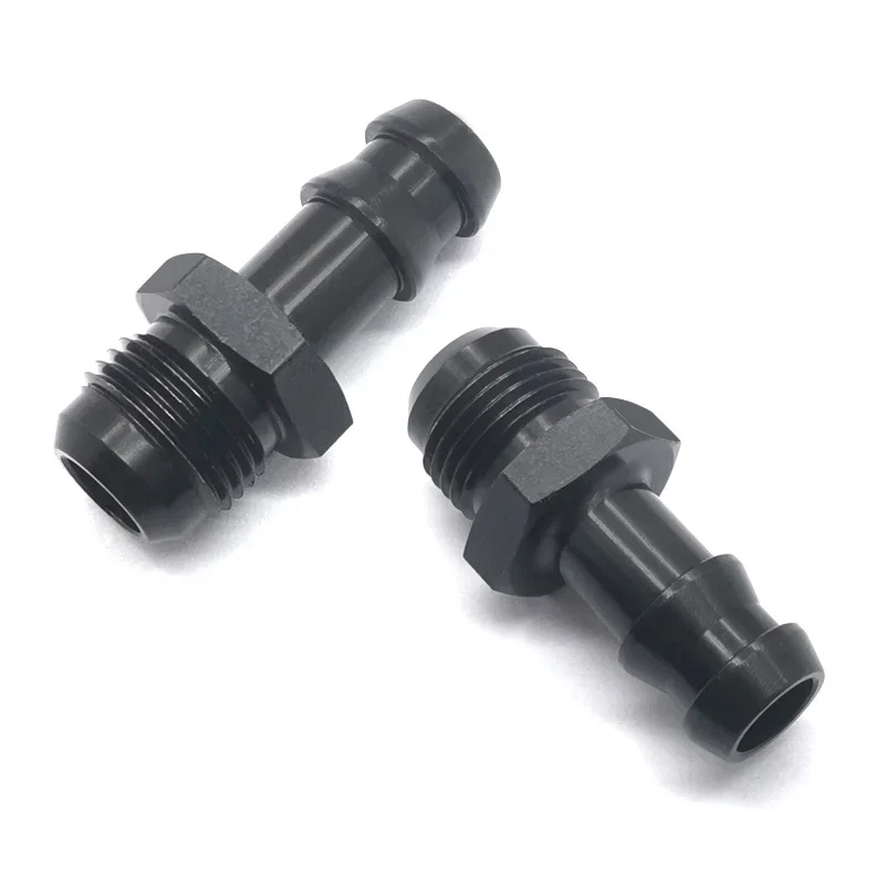 New Style Black Aluminum AN8 to 1-2 Adapter and Fitting Ring Fuel Pressure Regulator Hose Barb Fuel Line Connectors