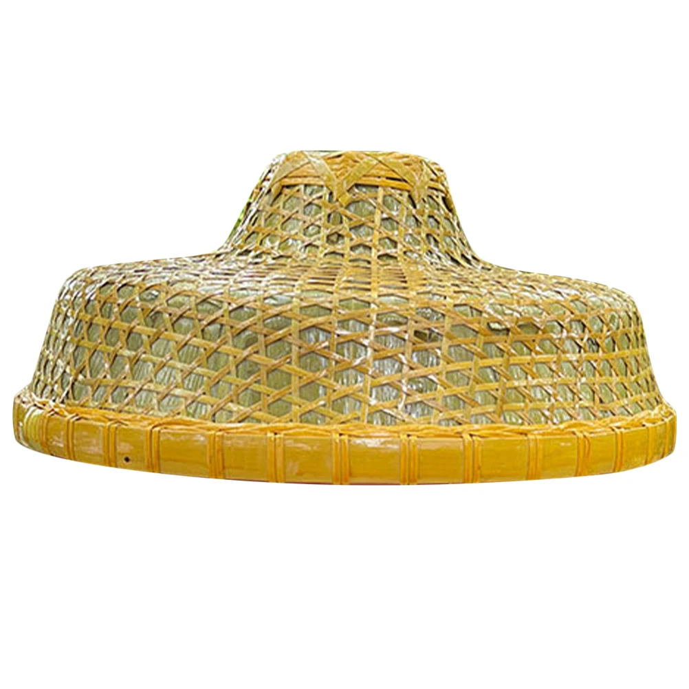 

Bamboo Hat Sun Blocking Rain Proof Caps Large Brim Weaving H made Vietnamese Style Fisherman Bamboo Hats Grain