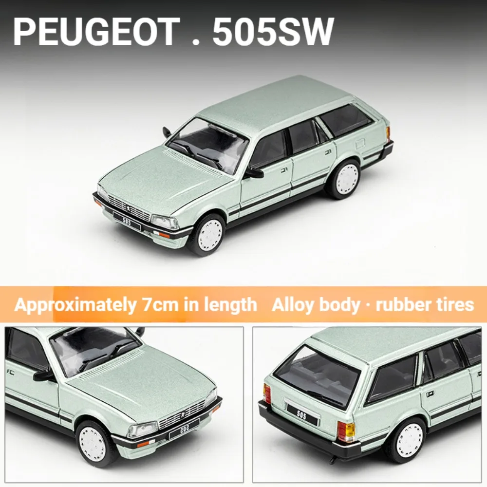 

DCT Diecast 1/64 PEUGEOT 505SW Alloy Car Model Small Scale Static Car Model Ornament Collection Station Wagon Model for Hotwheel