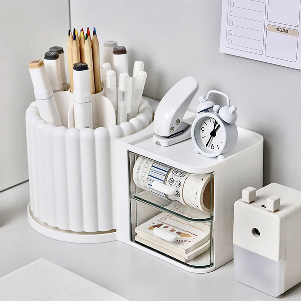 

Multi-Use Rotating Brush Holder Desktop Pen Pencil Organizer Makeup Brush Storage Box Convenient Storage