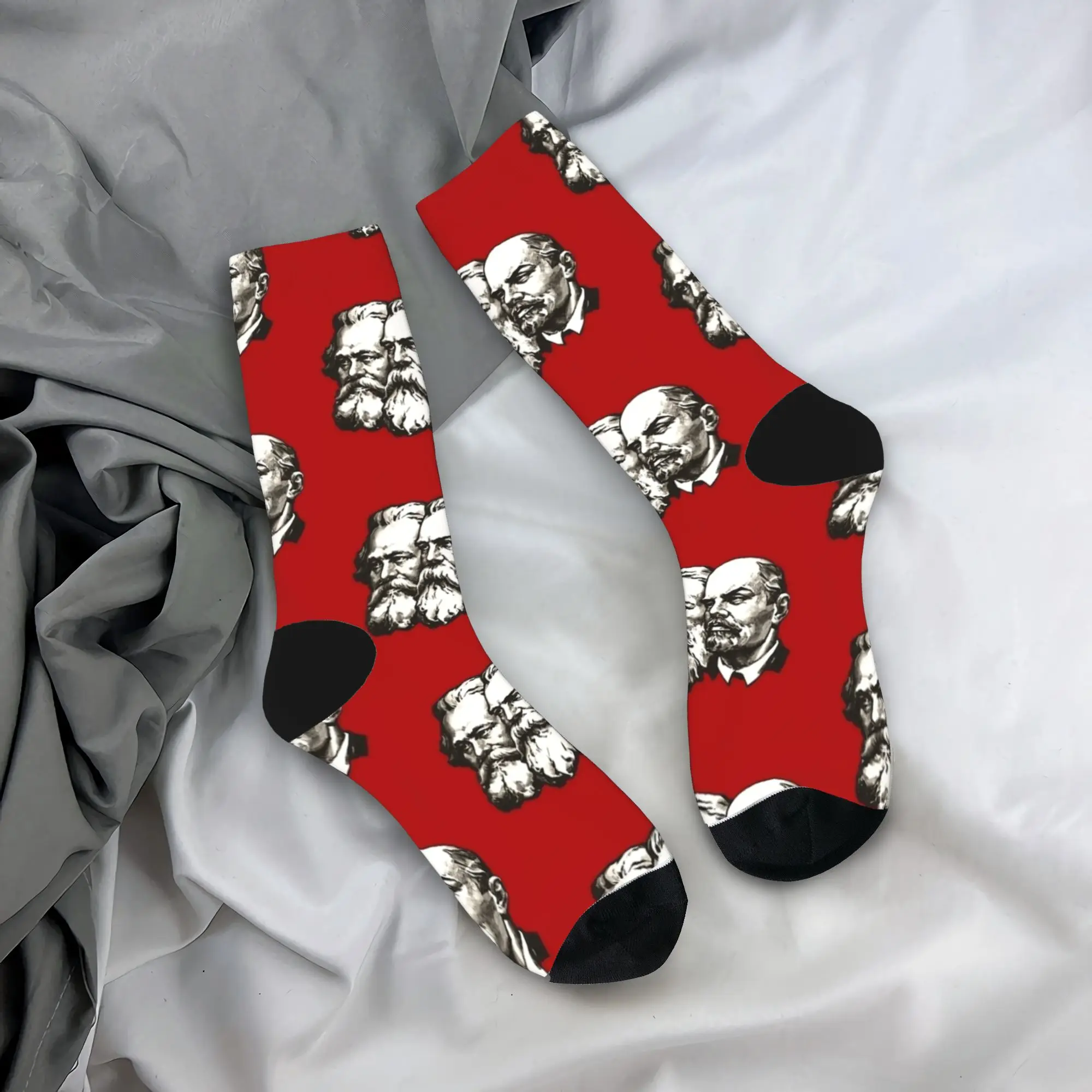 Paar Socken Karl Marx Engels und Lenin Strümpfe Anti Skid Weiche Atmungsaktive Socken Herbst Lässige Grafik Outdoor Sportsocken