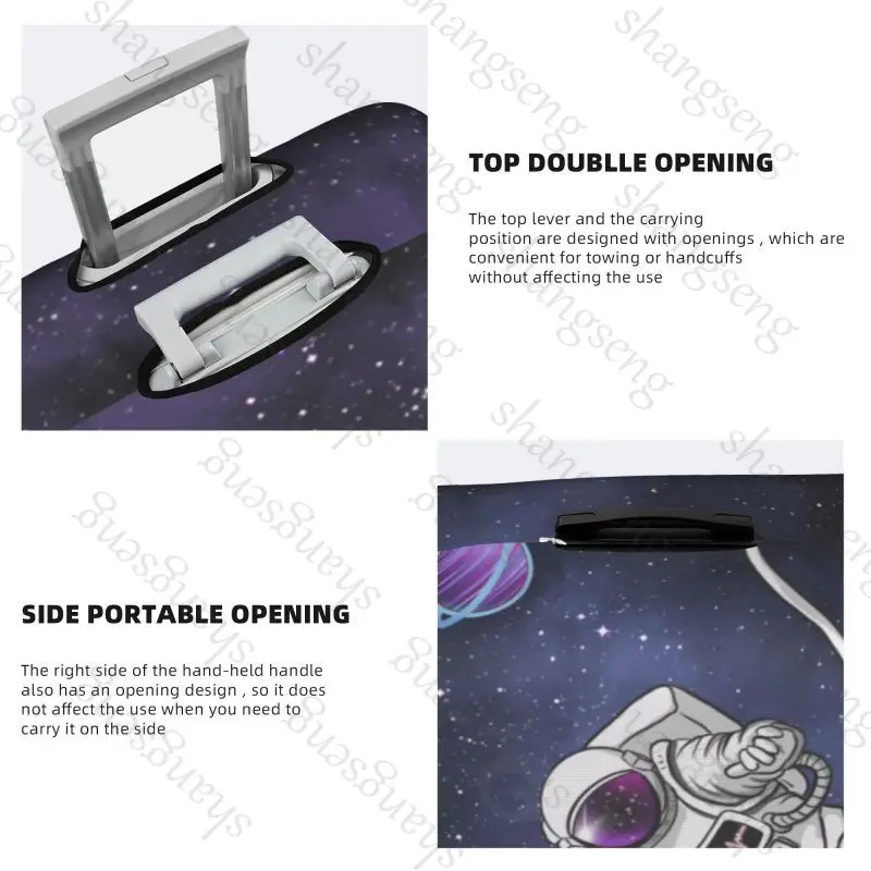 حقيبة واقية لحقيبة السفر من كارتون رائد الفضاء المرصعة بالنجوم، غطاء حقيبة حماية مرنة، غطاء أمتعة قابل للغسل، 18-32 بوصة #4