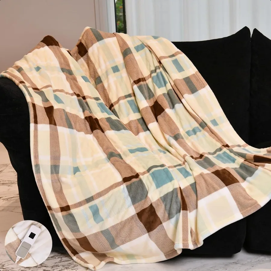 

Одеяло с подогревом Уютное электрическое одеяло с 4 уровнями нагрева 8 часов, автоматическое отключение, защита от перегрева, моющееся сертификат ULFCC