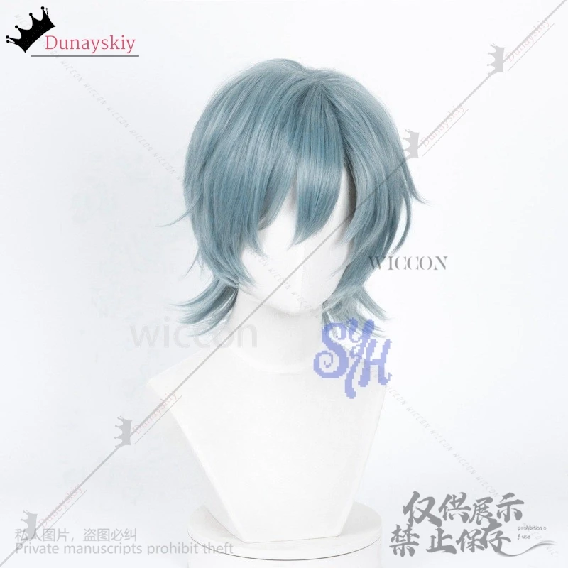 أنيمي فيلم شيطان ساجا بوي تأثيري سر الأرجواني الرمادي الباروكات الشباك إكسسوارات الشعر الاصطناعية قصيرة مستقيم الشعر هالوين كوس