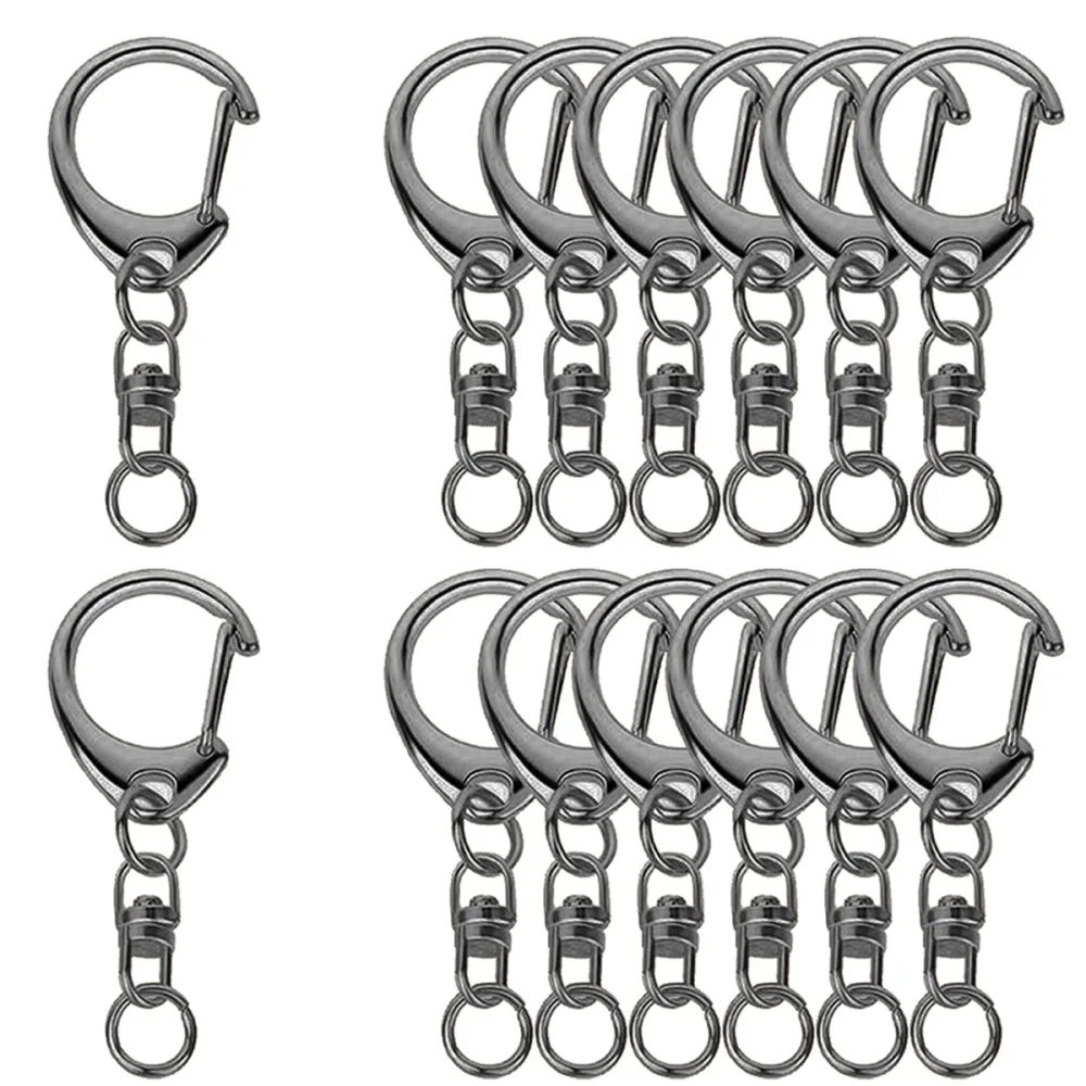 10/30/50 Sets Karabinerhaken für Schlüsselanhänger, C-förmige Drehverschlüsse Schlüsselringe DIY-Bastelset für Handarbeiten – Detail 2