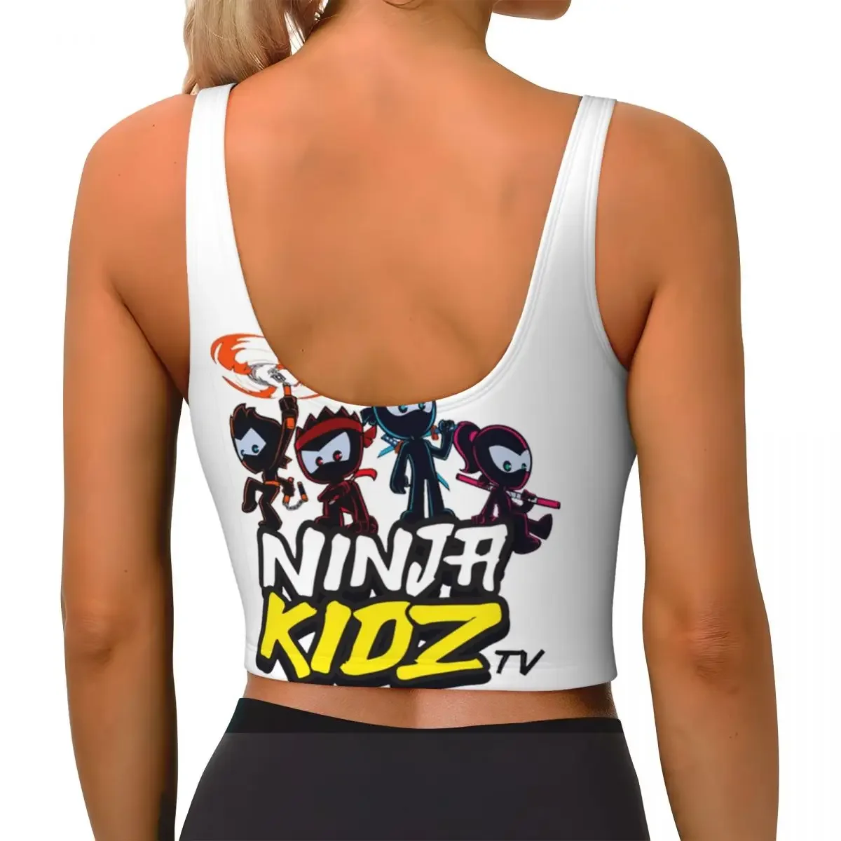 Custom Ninja Kidz Women Sports Bras High Impact Vest Gym Workout Yoga Crop Tank Tops