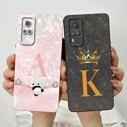 For Vivo Y51 2020 Case Vivo Y53S Y31 Y33 2021 Phone Case Fashion Crown Letter Full Package Matte Anti Drop Soft Protective Cover