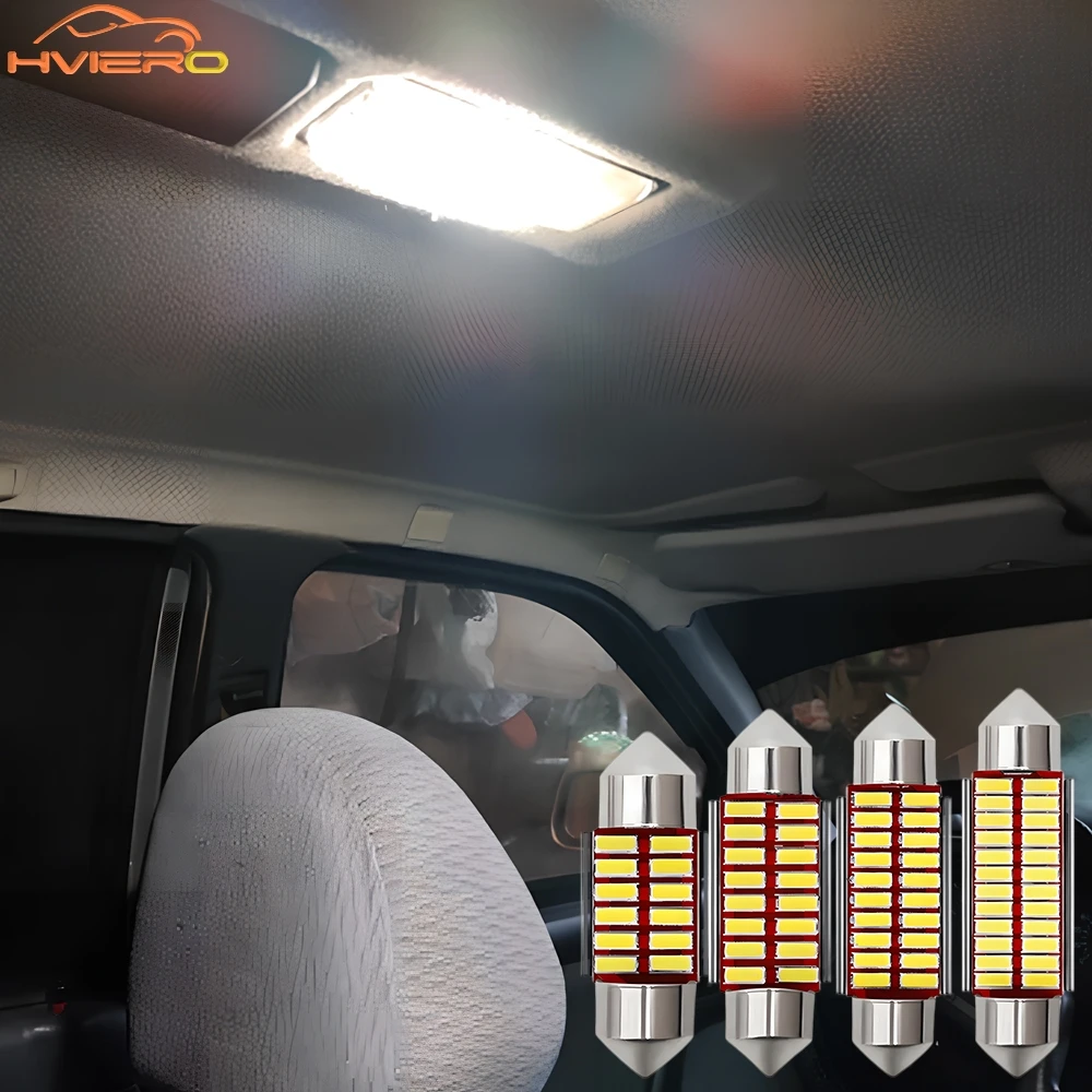 1X voiture Led blanc feston 4014 31/36/39/41mm dôme lumière Auto C5W C10W lecture plaque d'immatriculation lampe intérieur coffre ampoule ultra lumineux