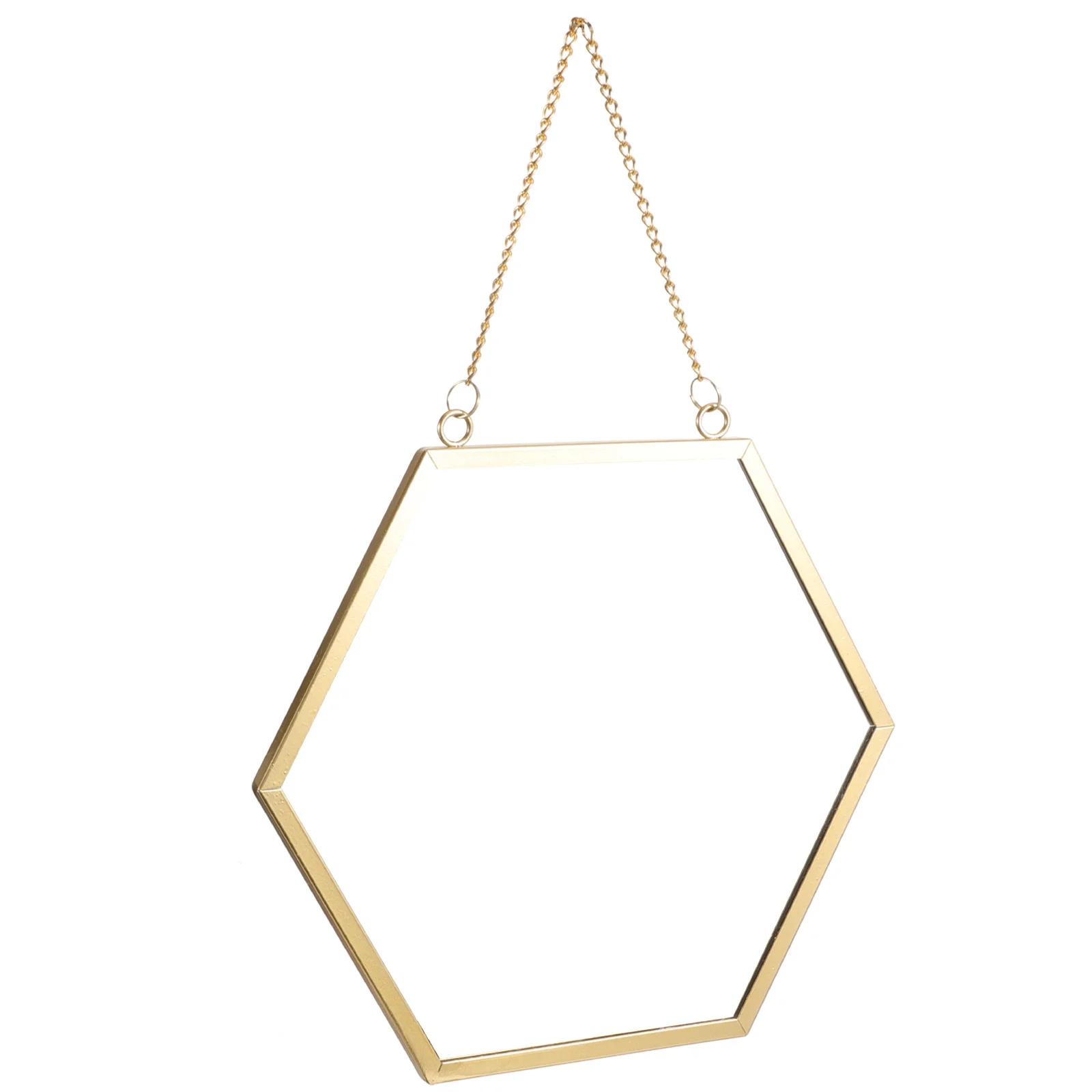 モダンな六角形の壁掛けミラー、鉄製フレームの装飾的な化粧鏡、バスルーム、寝室、リビングルーム用の小さな壁掛けミラー