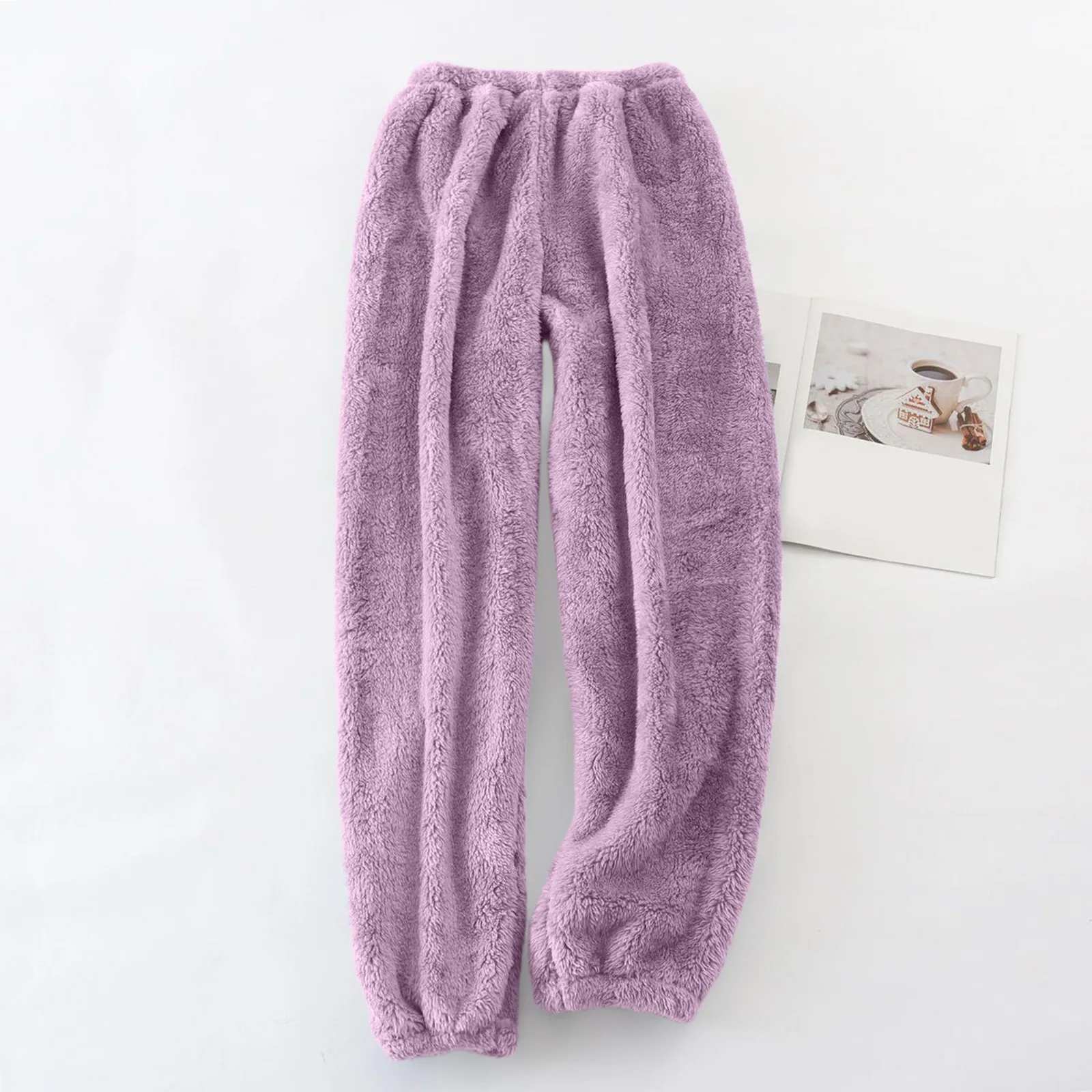 

Pajamas Pants For Women Warm Winter Solid Color Sleepwear Pyjamas Plush Pants Women Nightwear Fashionable Home Wear