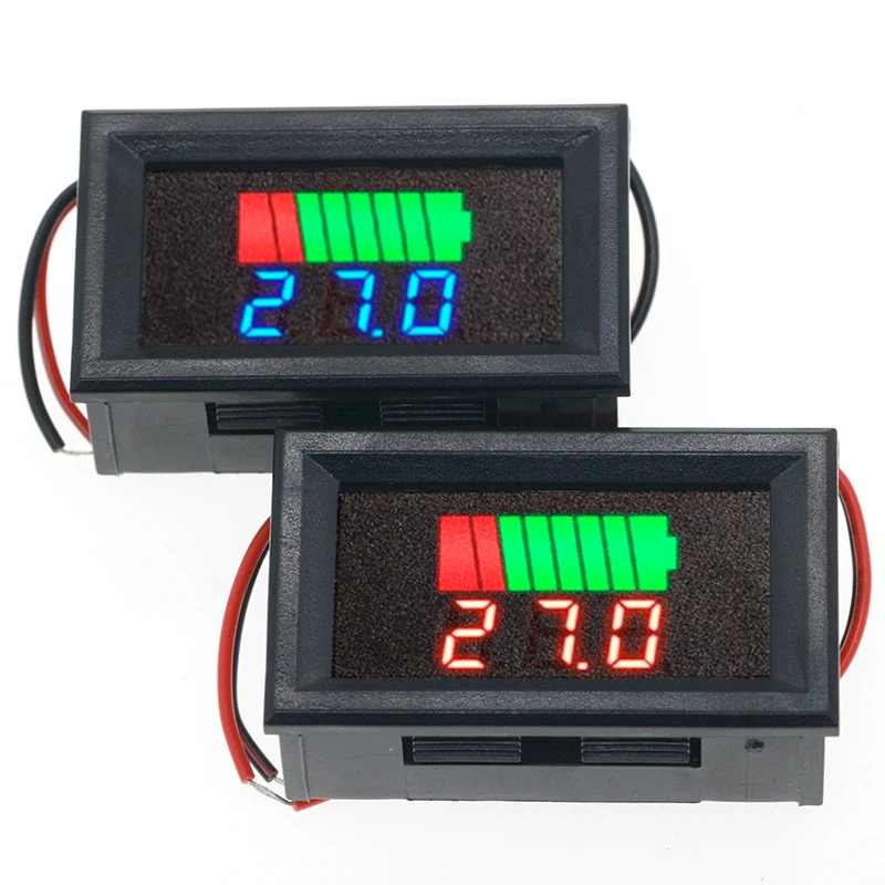 12V 24V 36V 48V 60V Car Battery Charge Level Indicator Lithium Battery Capacity Meter Tester Display LED Tester Voltmeter