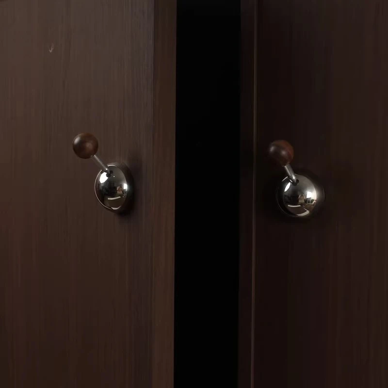 Vintage Walnut Wood Knobs Mid-Century Modern Cabinet Handles Retro Ball Drawer Pulls for Wardrobe Kitchen Furniture Hardware