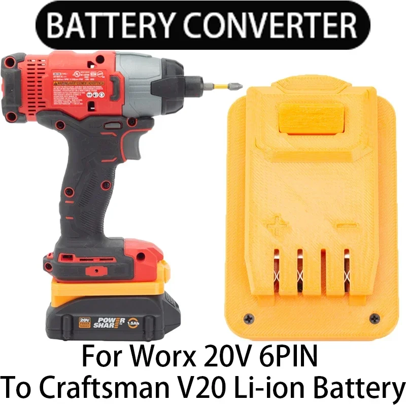 

Adapter for Craftsman V20 Li-Ion Tool Converter for Worx 20V 6PIN LI-Ion Battery Converter Power Tool Accessory