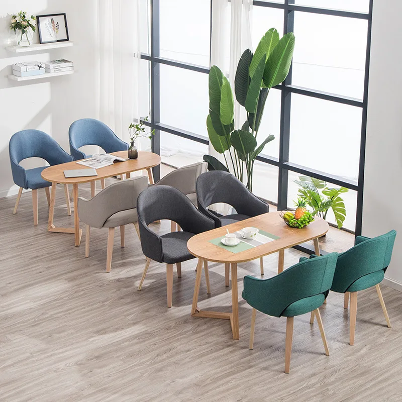 #Nordic Simple Modern Business Front Desk Office Art Leisure Reception Dining Chair Single Sofa Chair Fabric Disassembly High