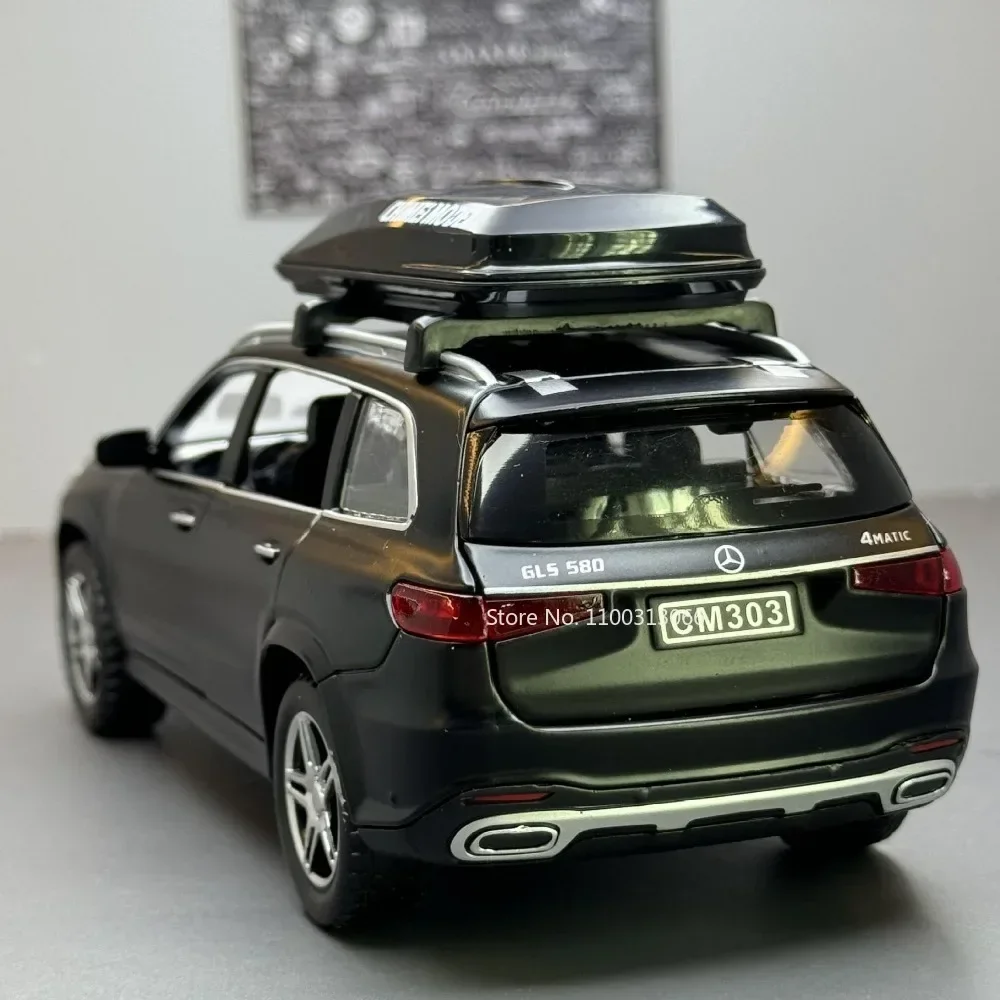 1:32 Benz GLS580 Miniatur-Modellauto, Spielzeug, Legierung, Druckguss, Sound, Licht, Rückzug, 6 Türen, geöffnet, Simulationsfahrzeuge für Kindergeschenke